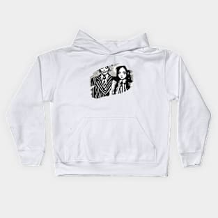 beetlejuice and wednesday adams  manga style Kids Hoodie